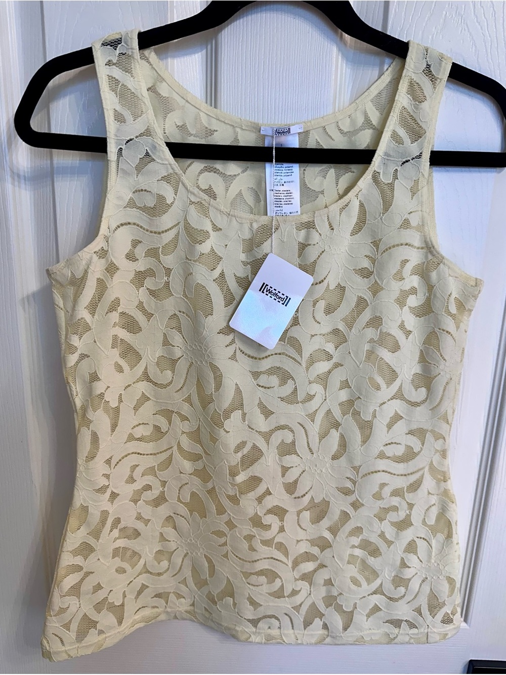 Wolford Nahla Resort Gardenia Yellow Lace Tank Size S NWT
